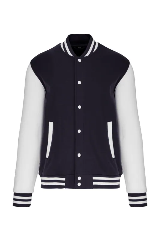 College jacket unisex in Navy / White