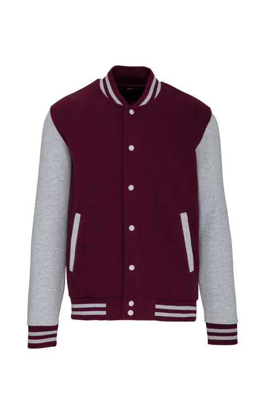 College jacket unisex in Wine / Oxford Grey