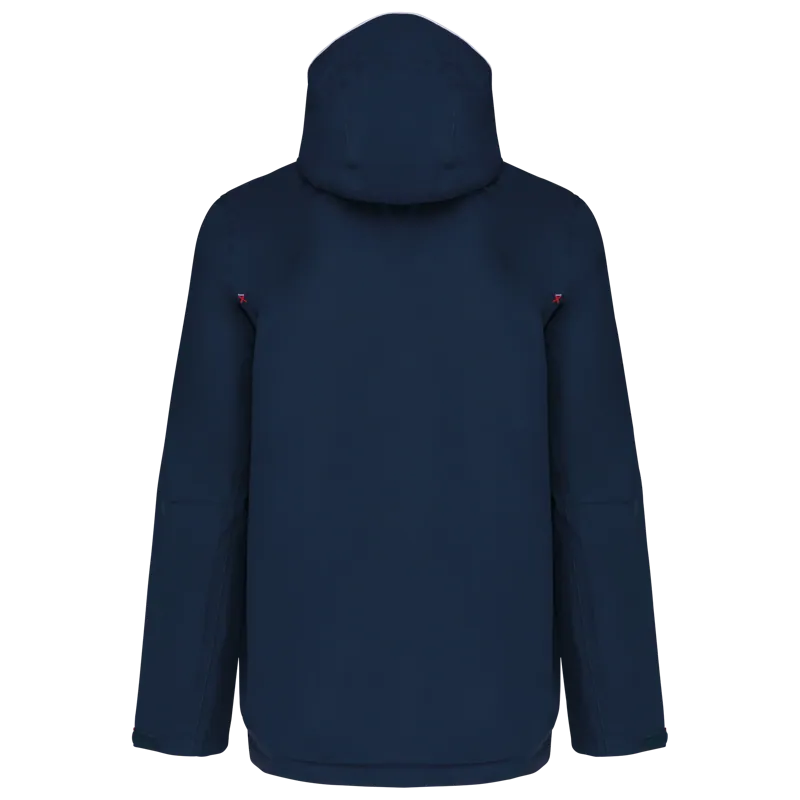 Regenjas unisex in Navy, achterkant