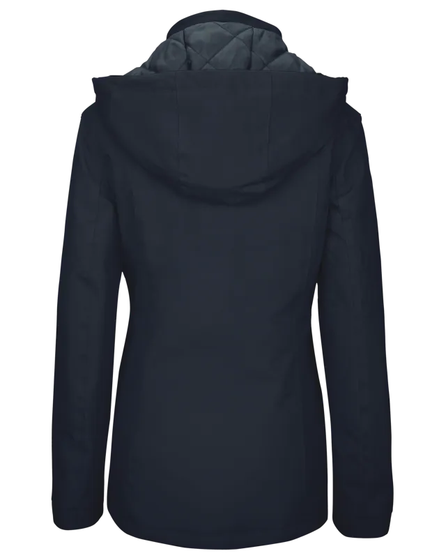 Damesparka in Navy, achterkant