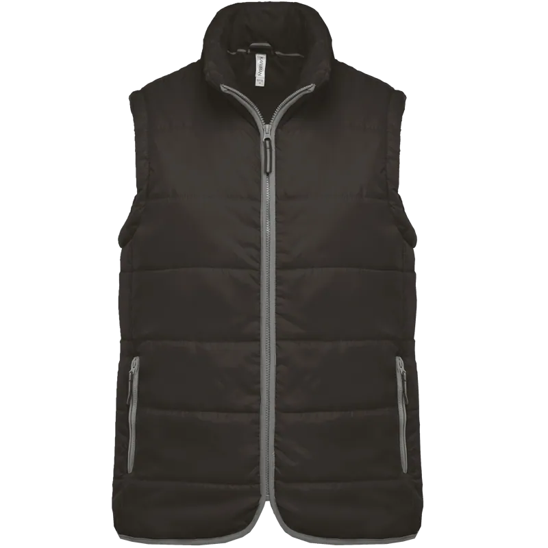 Gewatteerde bodywarmer in Dark Grey