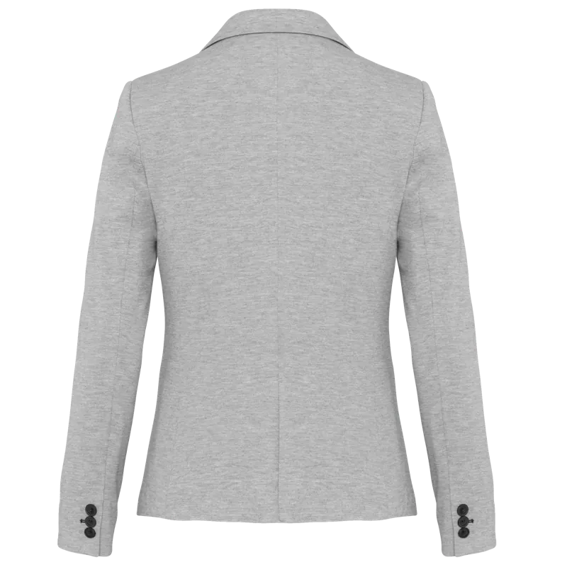 Tricot dames blazer in Light grey heather, achterkant
