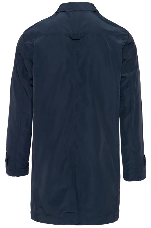 Lichte trenchcoat heren in Navy, achterkant