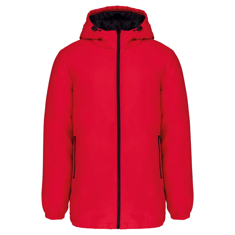 Unisex gerecyclede parka met capuchon in Red