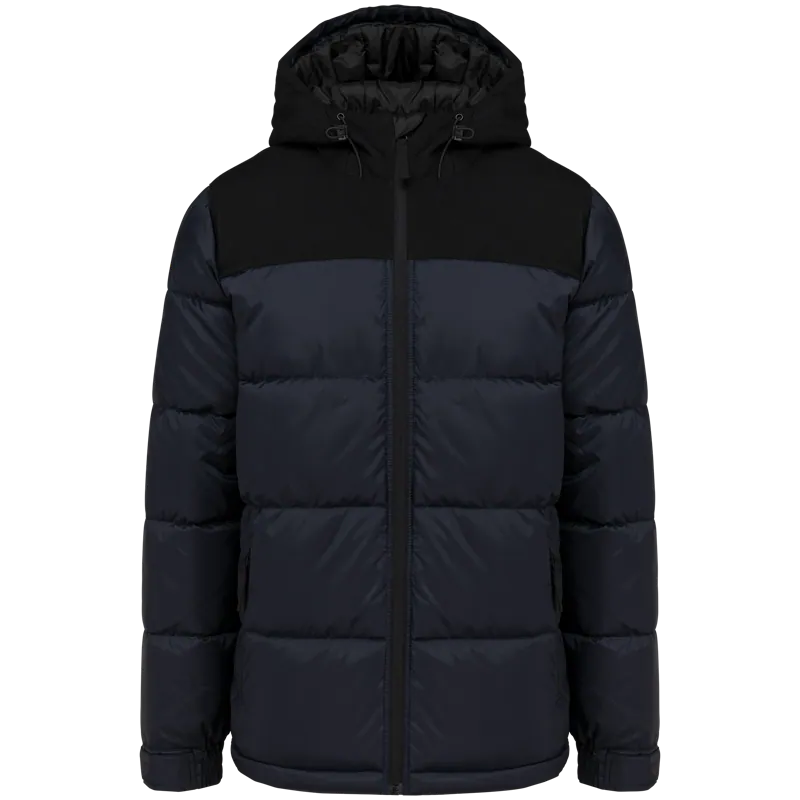 Uniseks Tweekleurige gewatteerde donsjack in Navy / Black