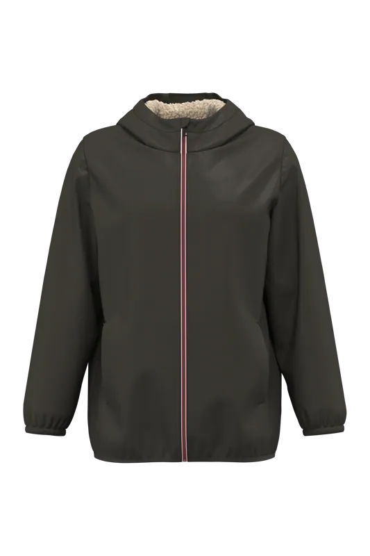 Uniseks jasje met sherpavoering in Dark Khaki