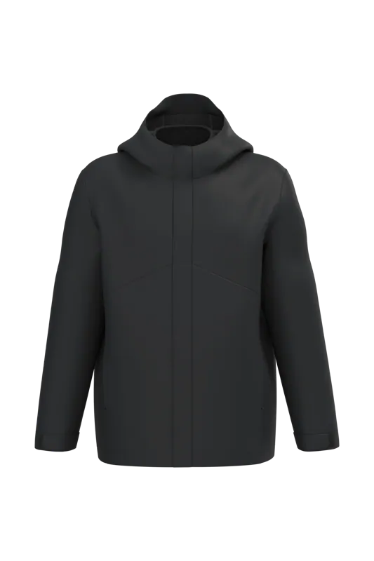 3-in-1 regenparka met capuchon in twee kleuren uniseks in Black