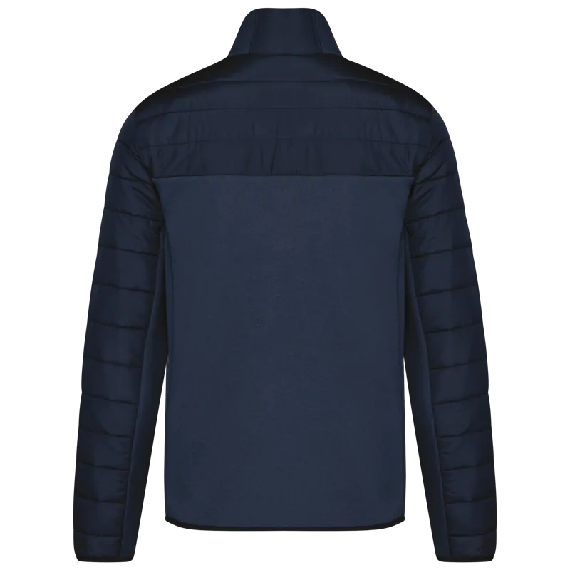 Herenjack van twee stoffen in Mid Navy / Midnight Navy Heather, achterkant
