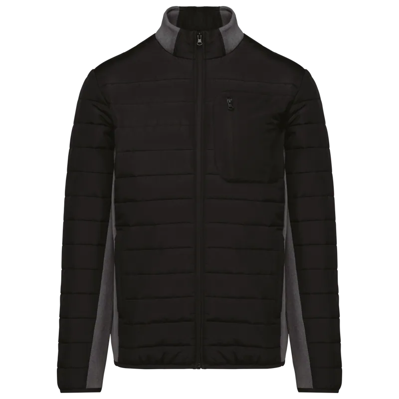 Herenjack van twee stoffen in Black / Dark Grey Heather