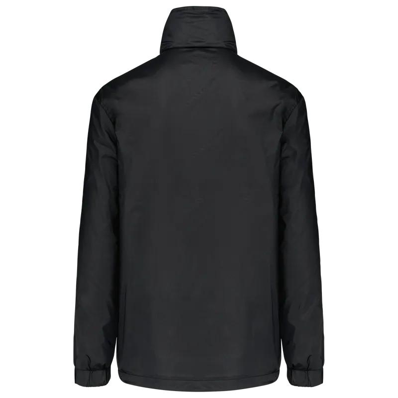 Gevoerd windjack heren in Black, achterkant