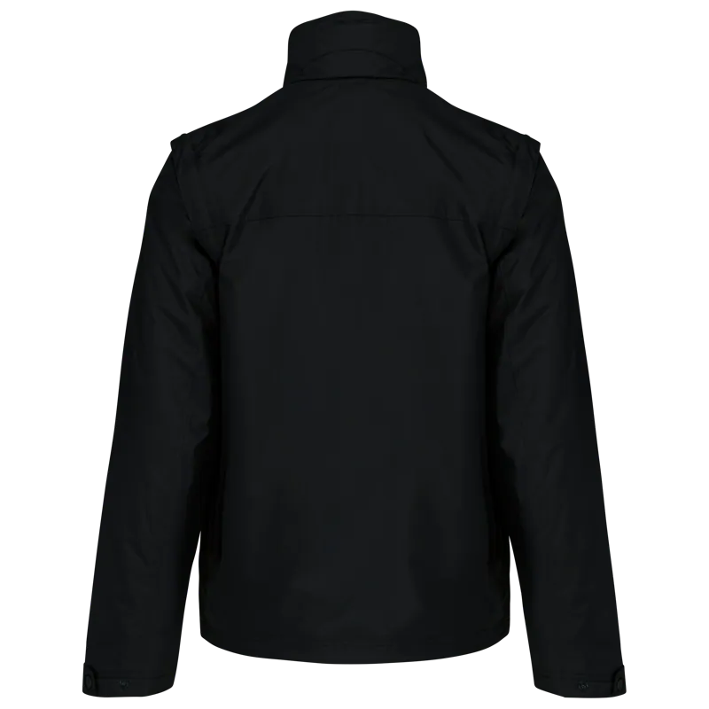 Herenjack met afneembare mouwen in Black / Orange, achterkant