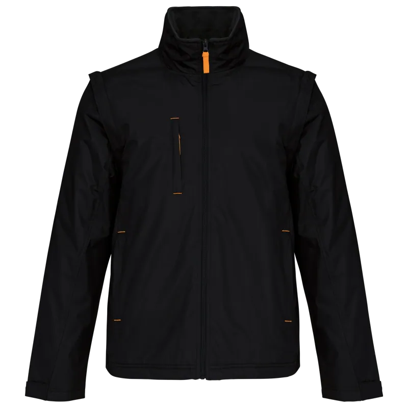Herenjack met afneembare mouwen in Black / Orange