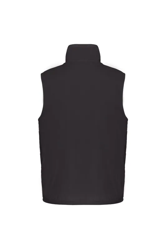 Met fleece gevoerde bodywarmer unisex in Dark Grey / Black, achterkant