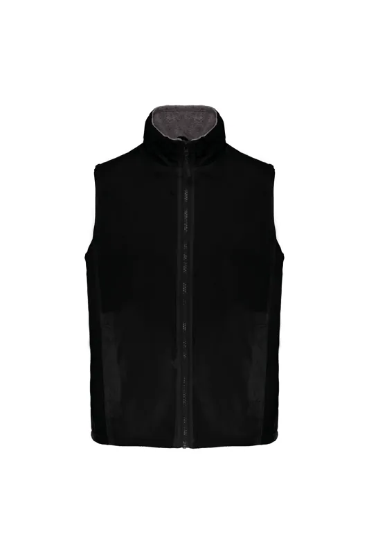 Met fleece gevoerde bodywarmer unisex in Black / Grey