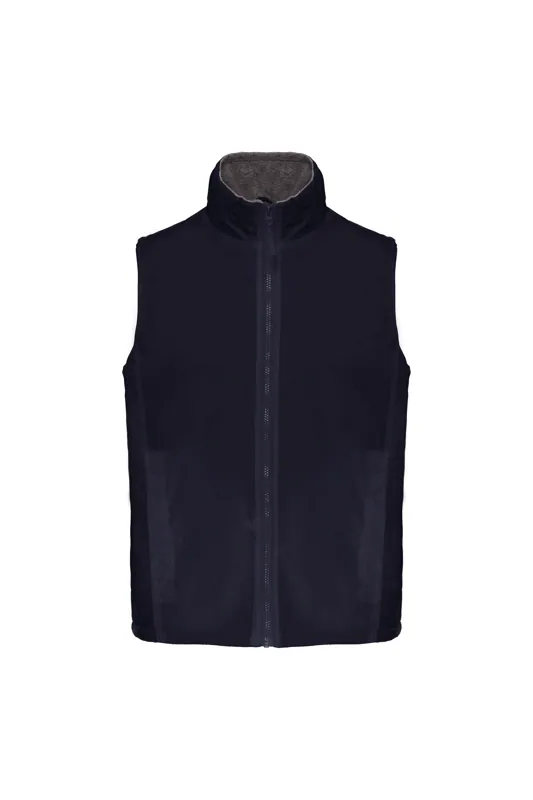 Met fleece gevoerde bodywarmer unisex in Navy / Grey