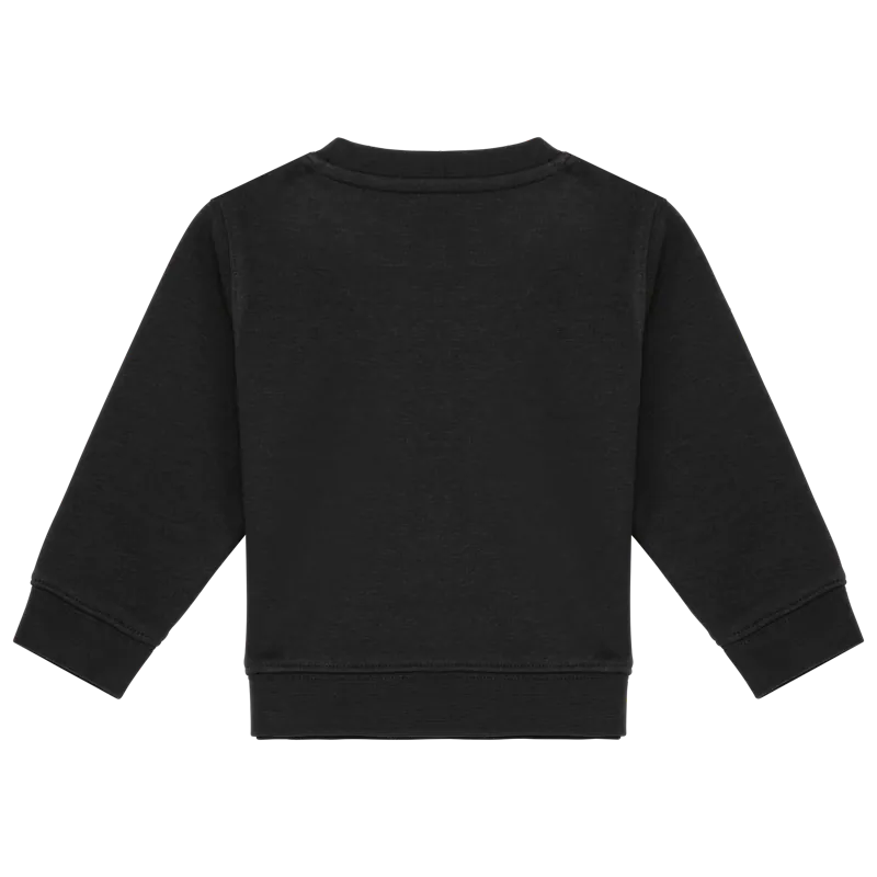 Ecologische baby sweater in Black, achterkant