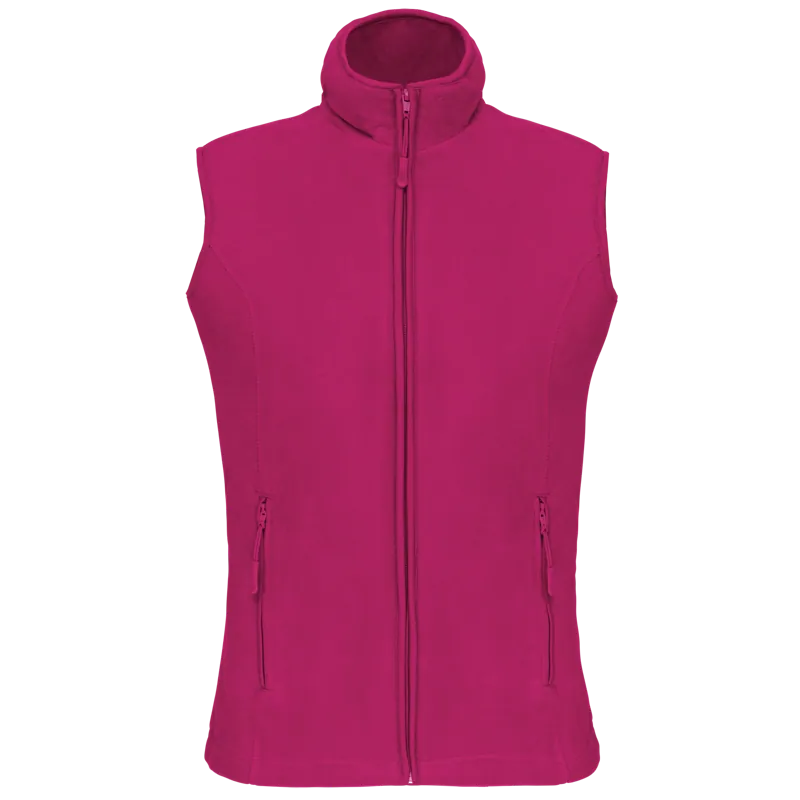 Bodywarmer van microfleece dames in Fuchsia