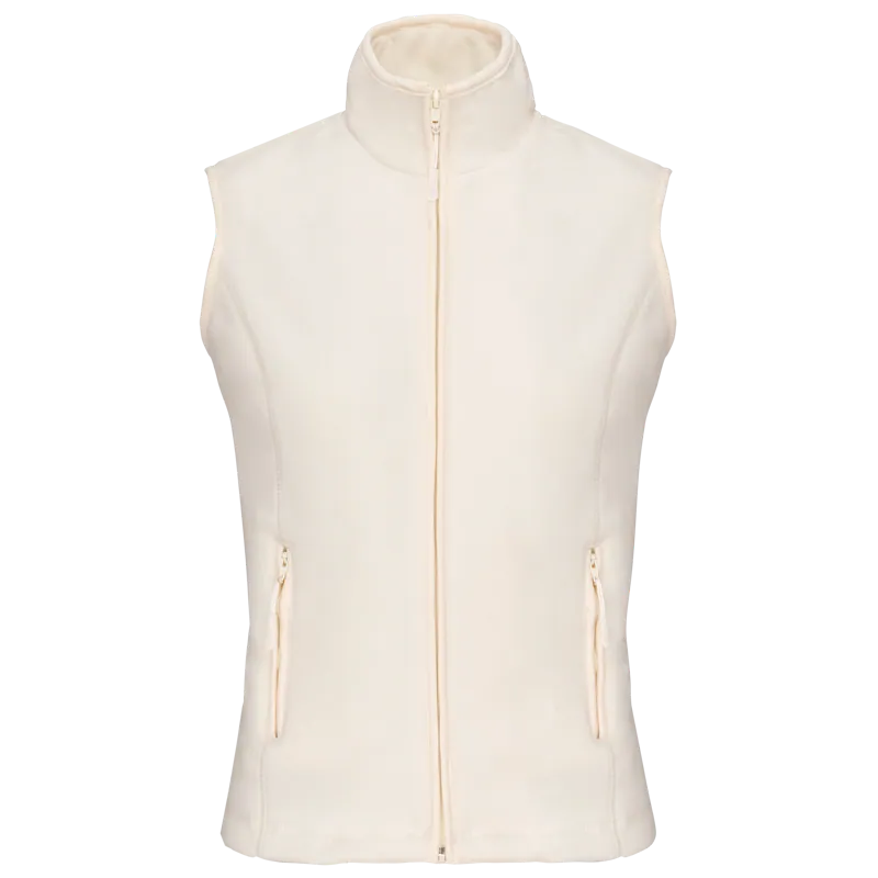 Bodywarmer van microfleece dames in Natural