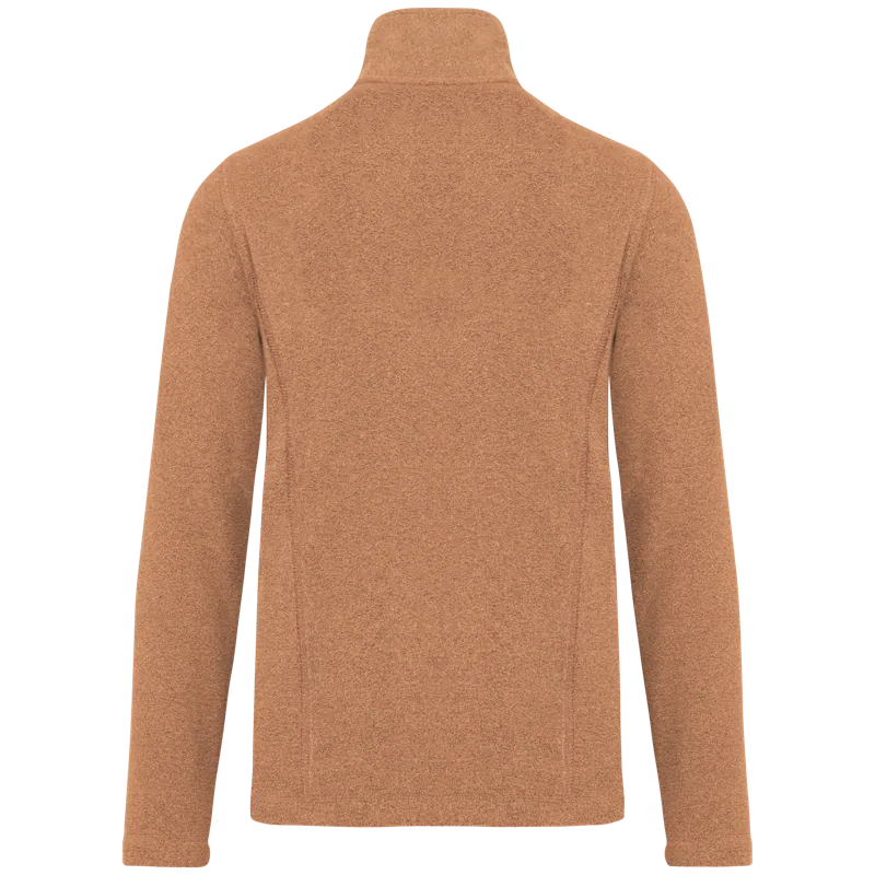 Microfleece met rits dames in Camel Heather, achterkant