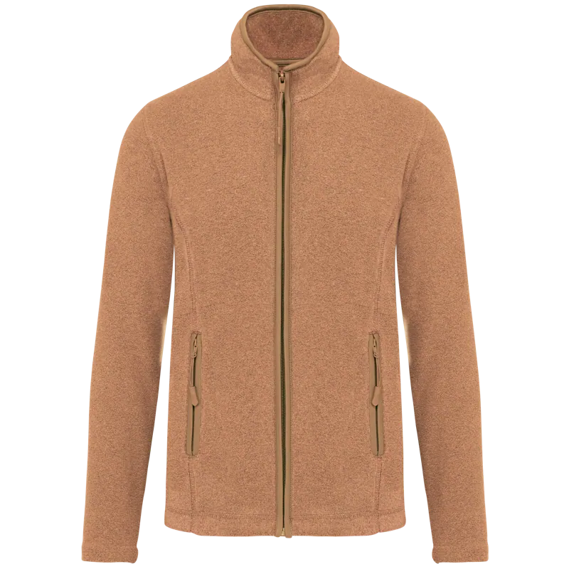 Microfleece met rits dames in Camel Heather