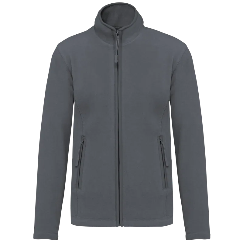 Microfleece met rits dames in Convoy Grey