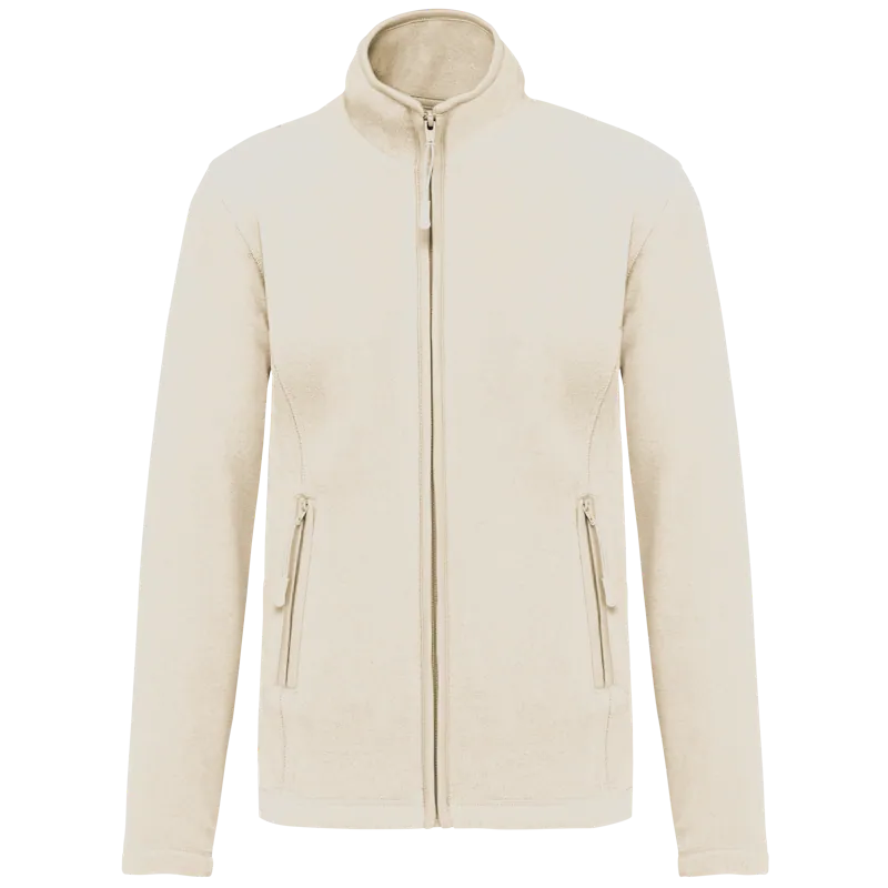 Microfleece met rits dames in Natural