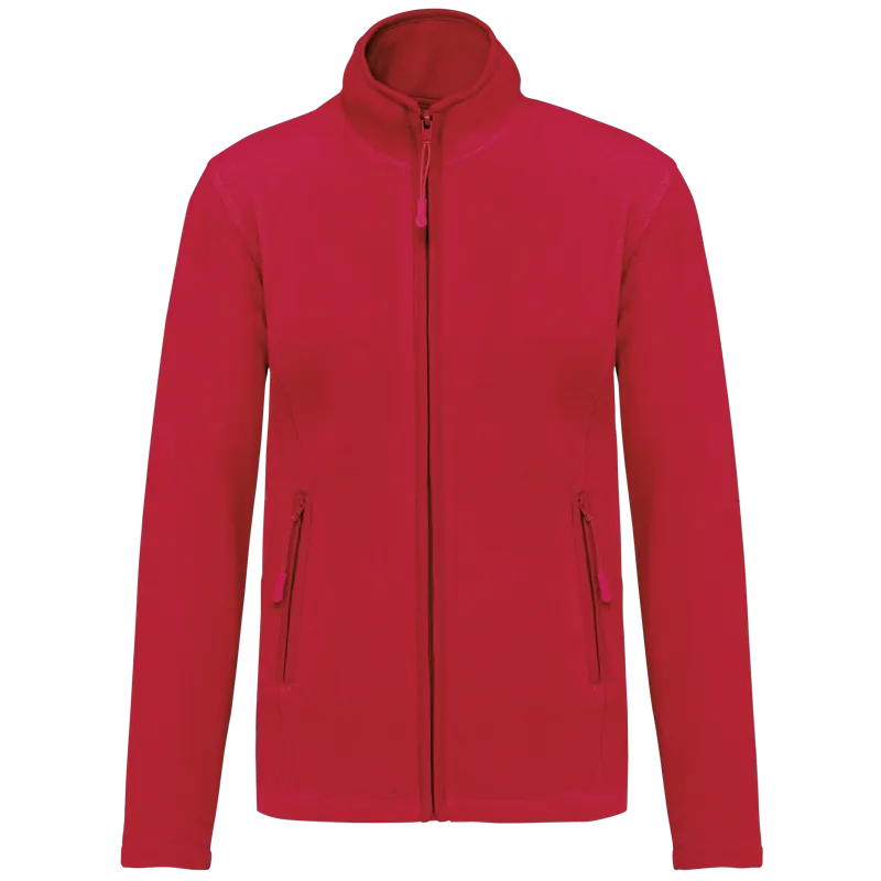 Microfleece met rits dames in Red
