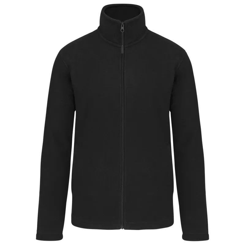 Microfleece met rits in Black