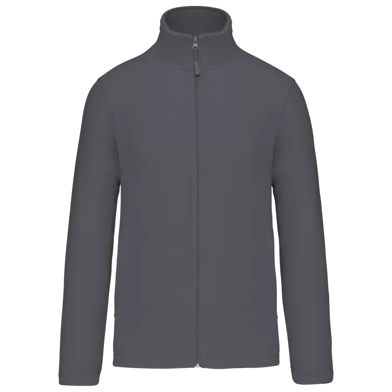 Microfleece met rits in Convoy Grey