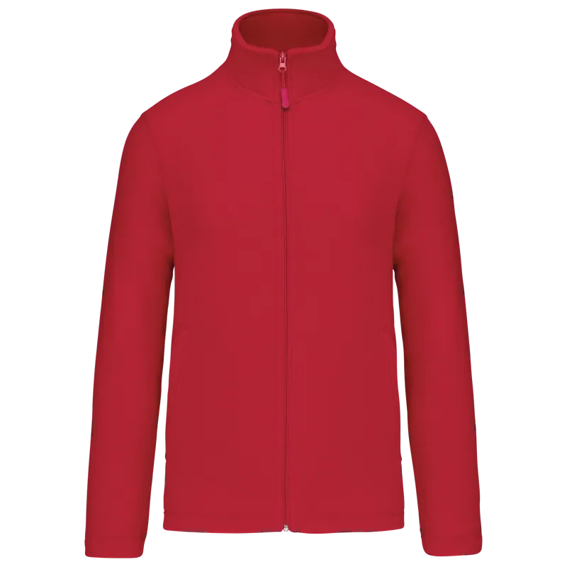 Microfleece met rits in Red
