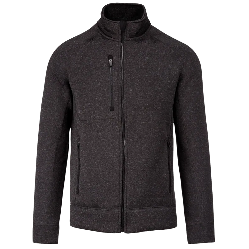 Heather herenvest met rits in Dark Grey Melange