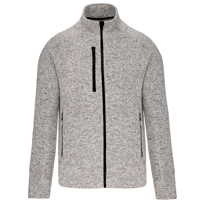 Heather herenvest met rits in Light Grey Melange
