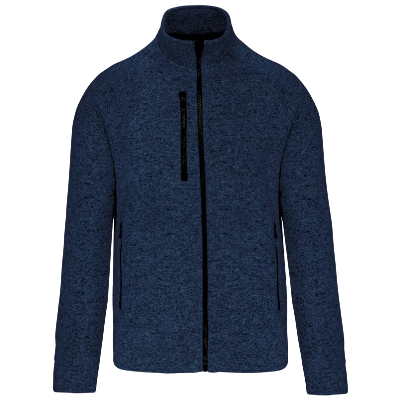 Heather herenvest met rits in Navy Melange