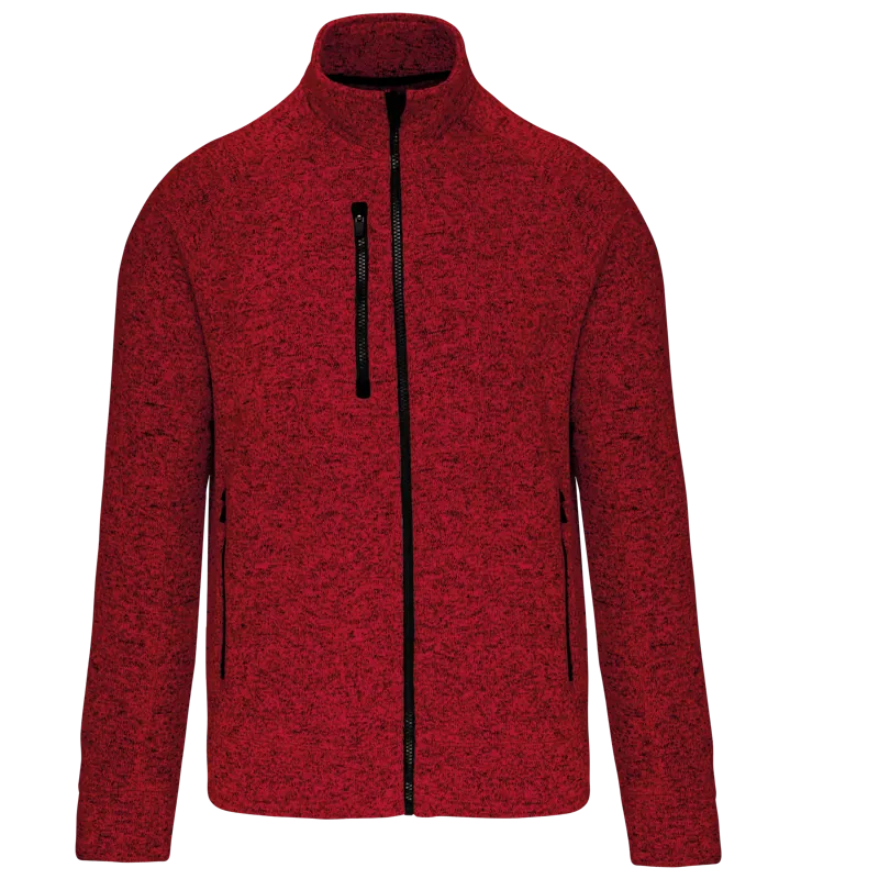 Heather herenvest met rits in Red Melange