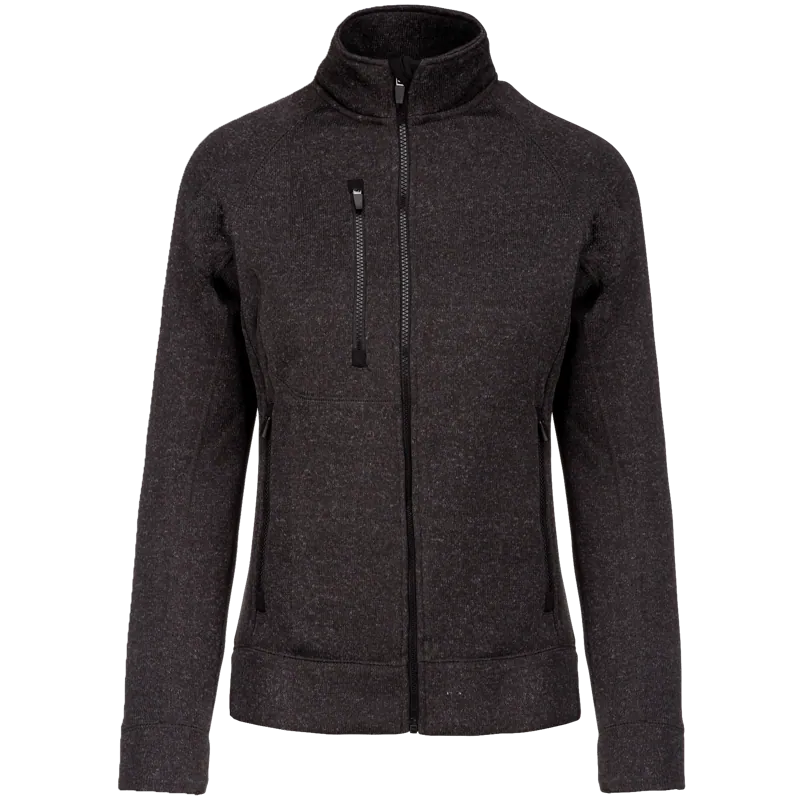 Heather damesvest met rits in Dark Grey Melange
