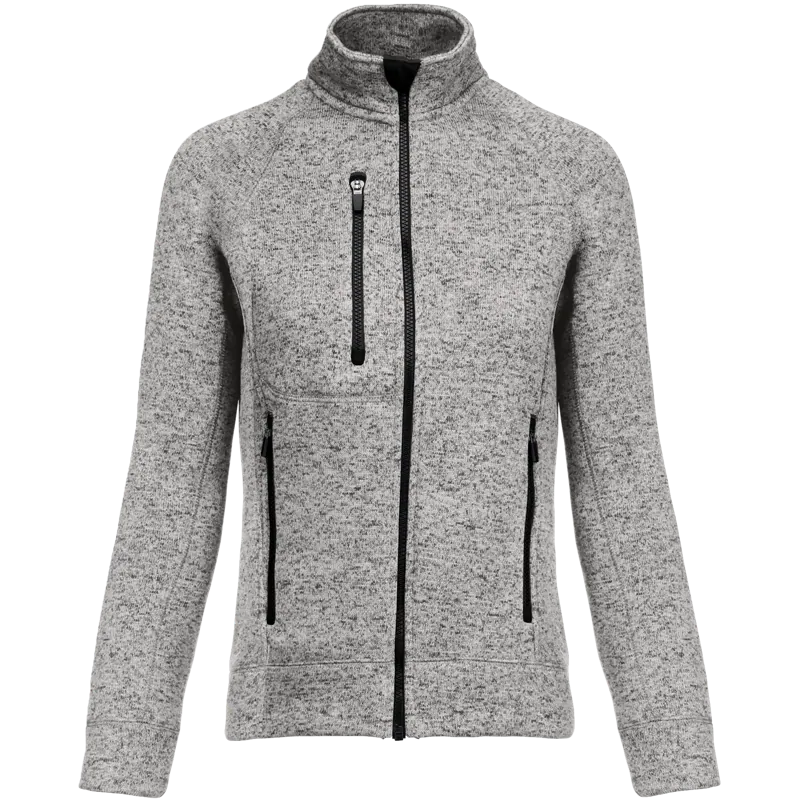 Heather damesvest met rits in Light Grey Melange