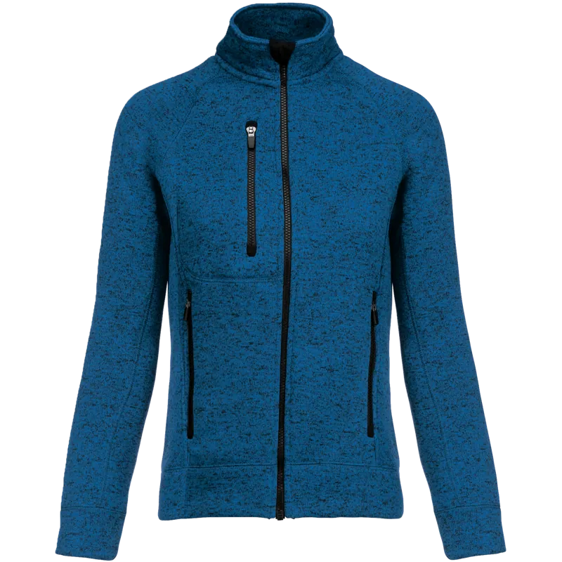 Heather damesvest met rits in Light Royal Blue Melange