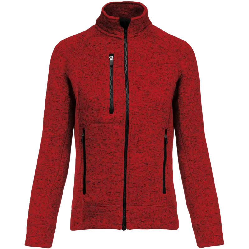 Heather damesvest met rits in Red Melange