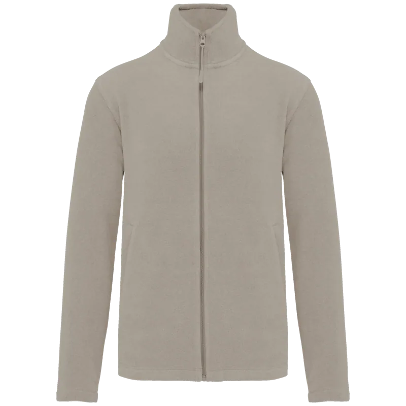 Microfleece met rits heren in Beige