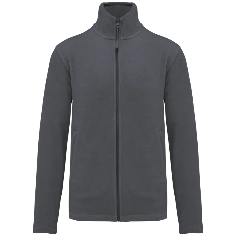 Microfleece met rits heren in Convoy Grey