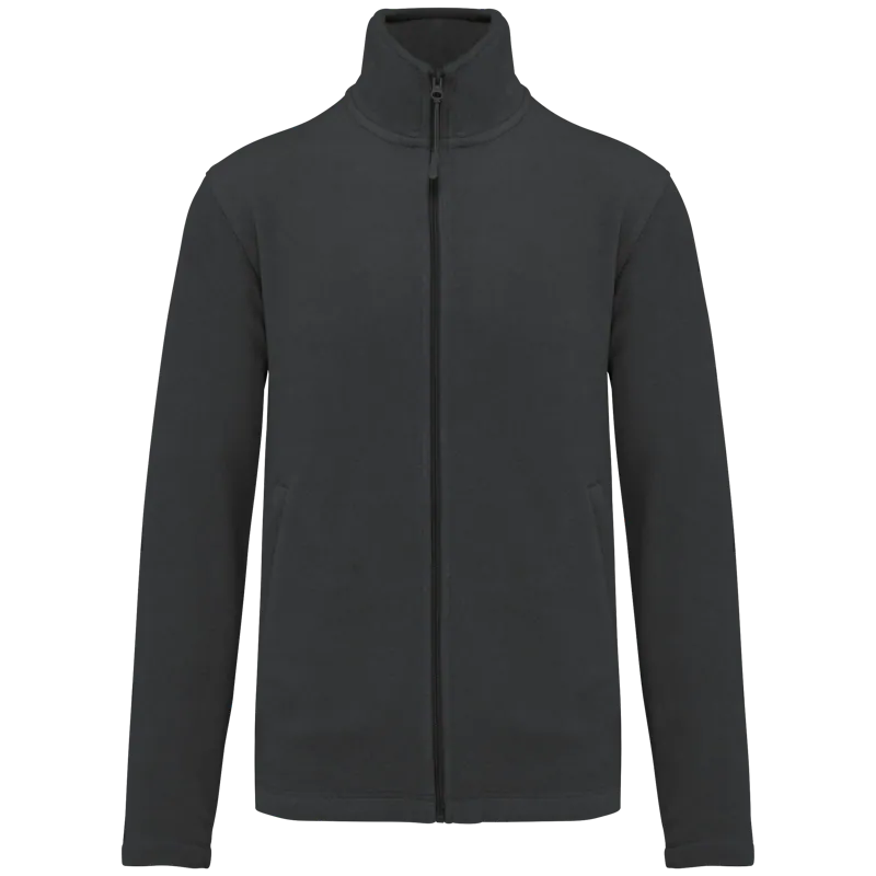 Microfleece met rits heren in Dark Grey