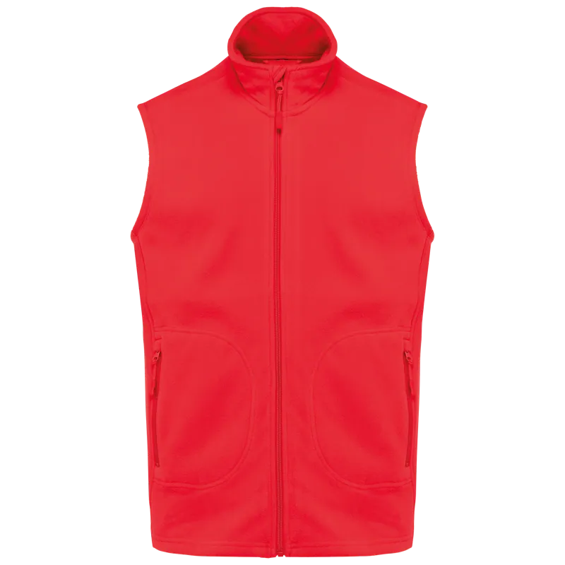 Ecologische uniseks bodywarmer van microfleece in Red