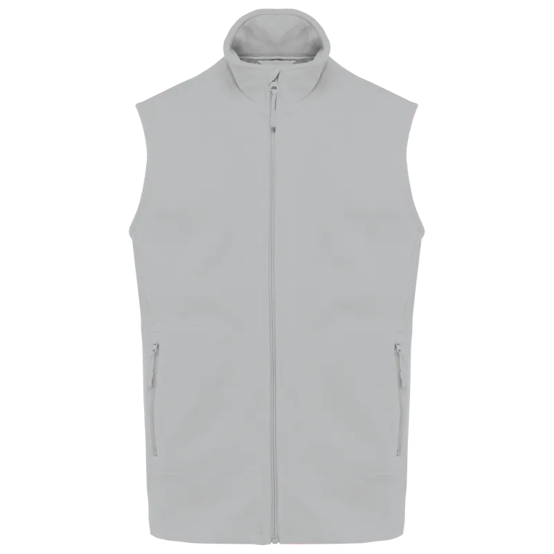 Ecologische uniseks bodywarmer van microfleece in Snow Grey