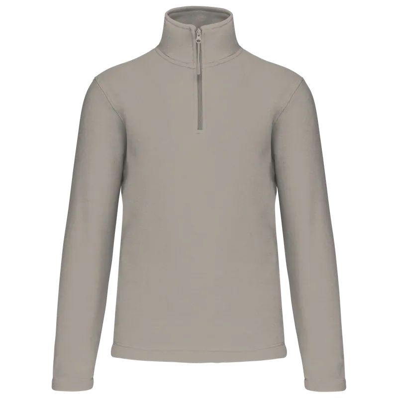 Enzo - Fleece met ritskraag in Beige
