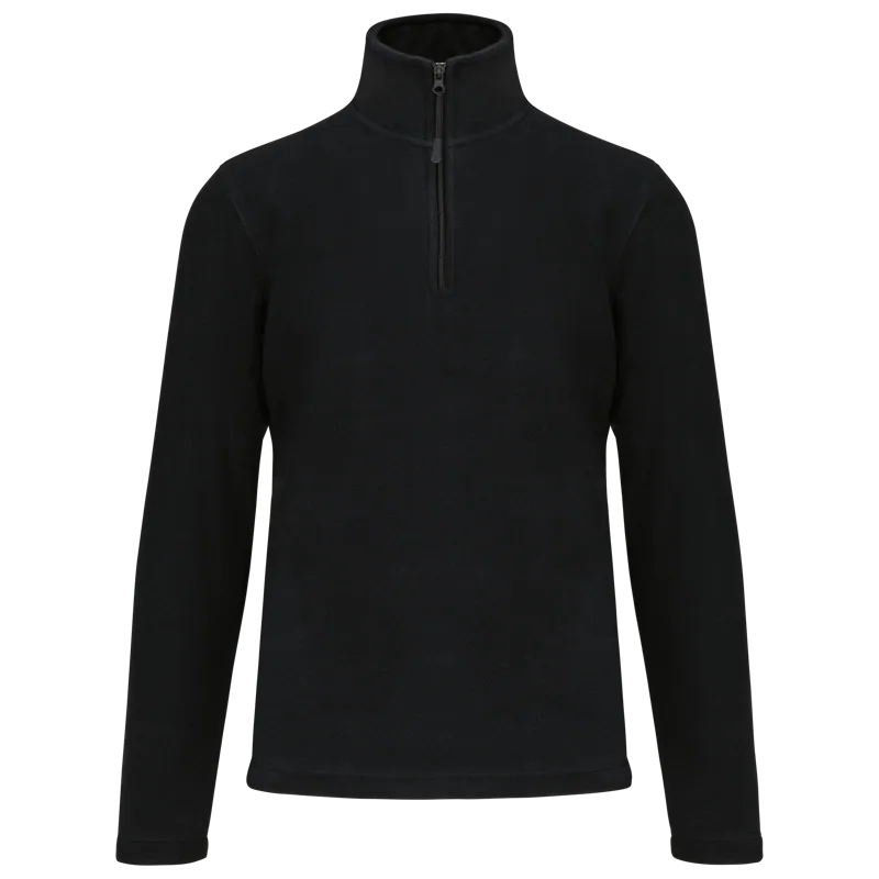 Enzo - Fleece met ritskraag in Black
