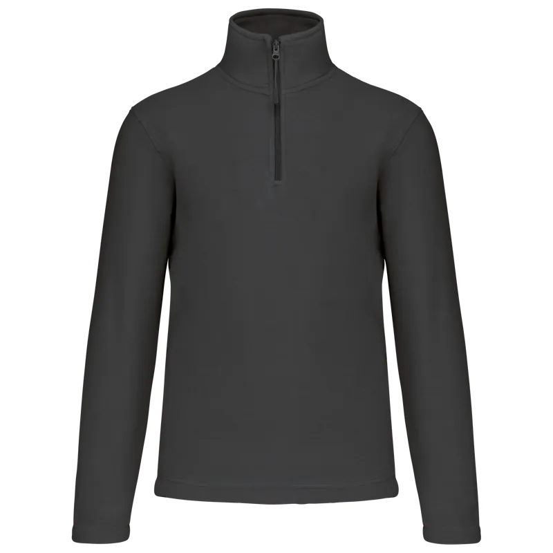 Enzo - Fleece met ritskraag in Dark Grey