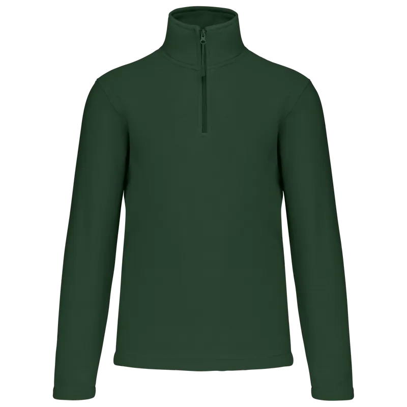 Enzo - Fleece met ritskraag in Forest Green