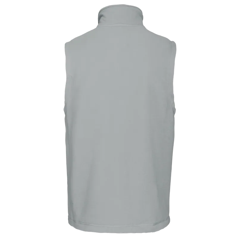 Bodywarmer van microfleece heren in Snow Grey, achterkant