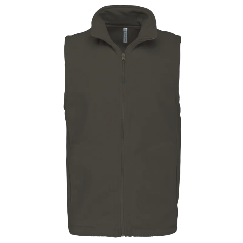 Bodywarmer van microfleece heren in Green Olive