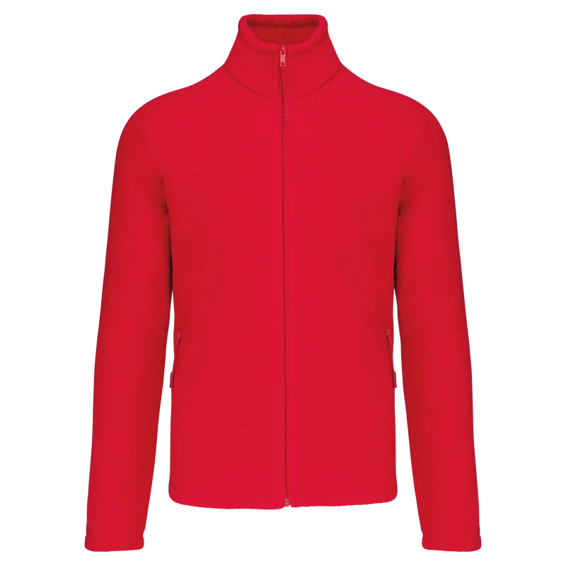 Microfleece met rits en raglanmouwen heren in Red